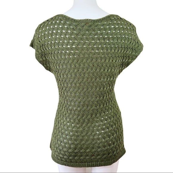 COLDWATER CREEK DARK GREEN KNITED TOP MEDIUM 10-12 - Picture 5 of 6